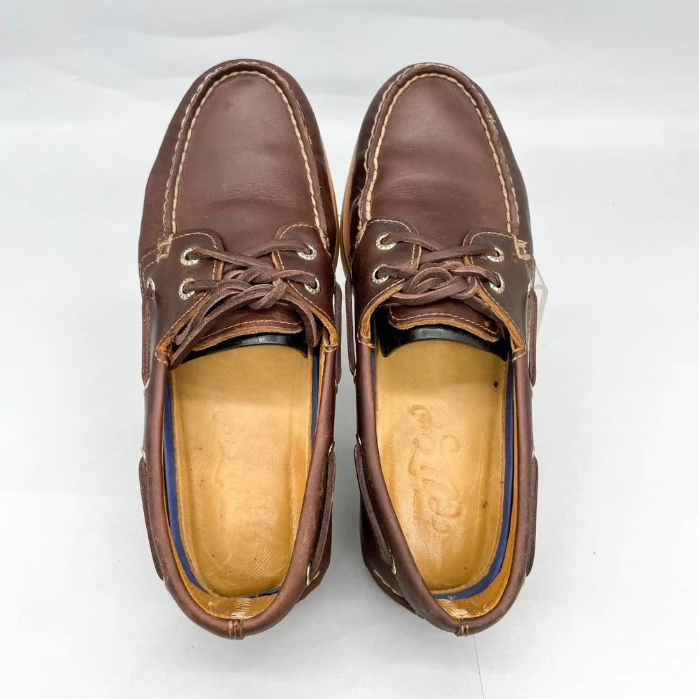 Sperry Mens 8 Gold Cup Authentic Original Boat Shoes Brown Leather Preppy Casual